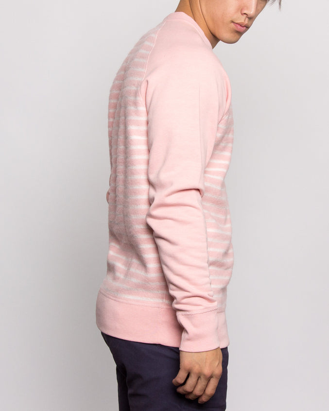 Reverse Stripe Sweatshirt - Color: Silver Pink | Pink