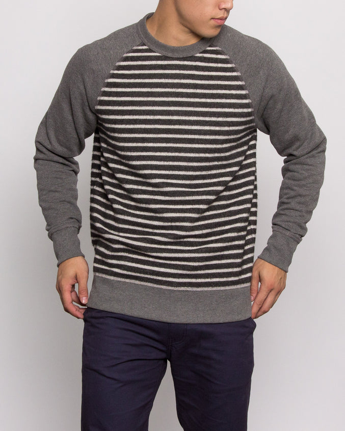 Reverse Stripe Sweatshirt - Color: Black | Black