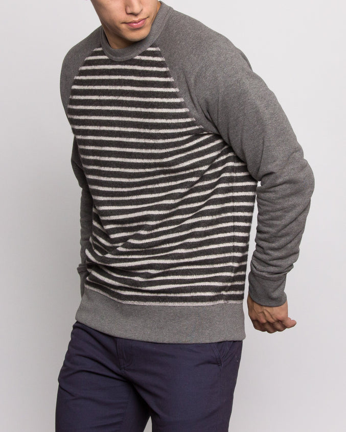 Reverse Stripe Sweatshirt - Color: Black | Black