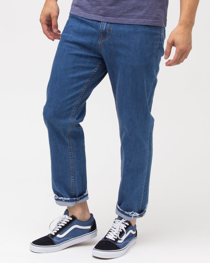 Taper Crop Denim - Color: Medium Wash | Blue
