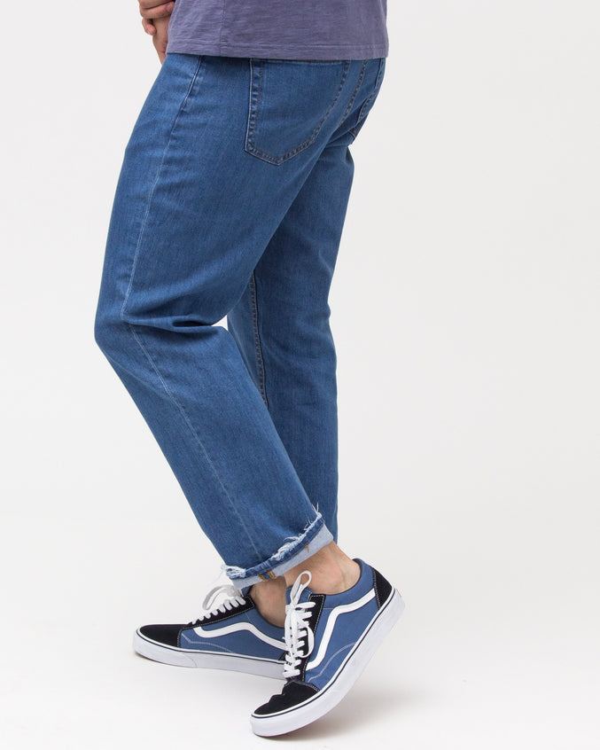 Taper Crop Denim - Color: Medium Wash | Blue