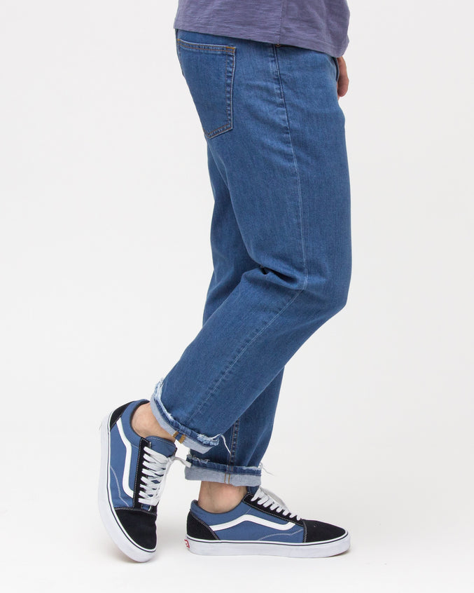 Taper Crop Denim - Color: Medium Wash | Blue