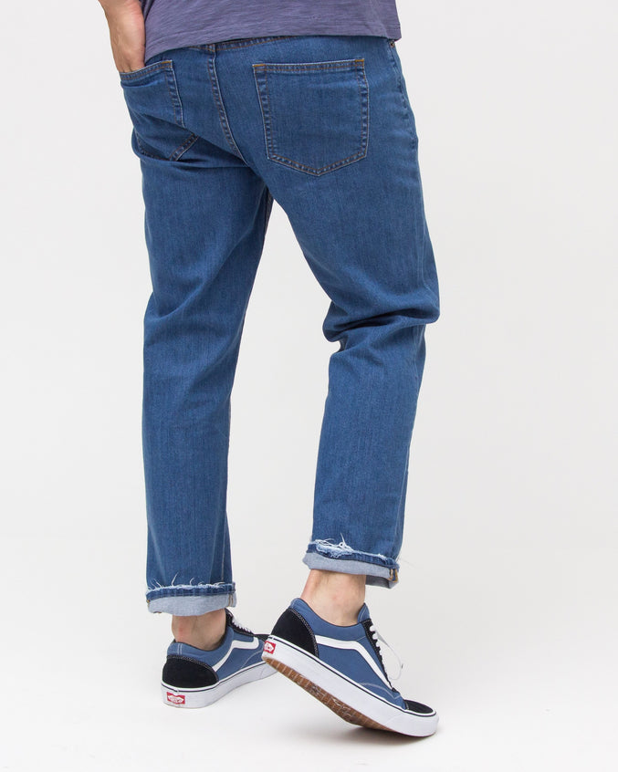 Taper Crop Denim - Color: Medium Wash | Blue
