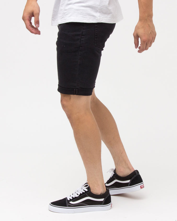 Denim Shorts - Color: Black | Black