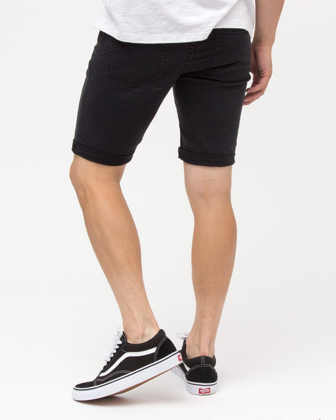 Denim Shorts - Color: Black | Black