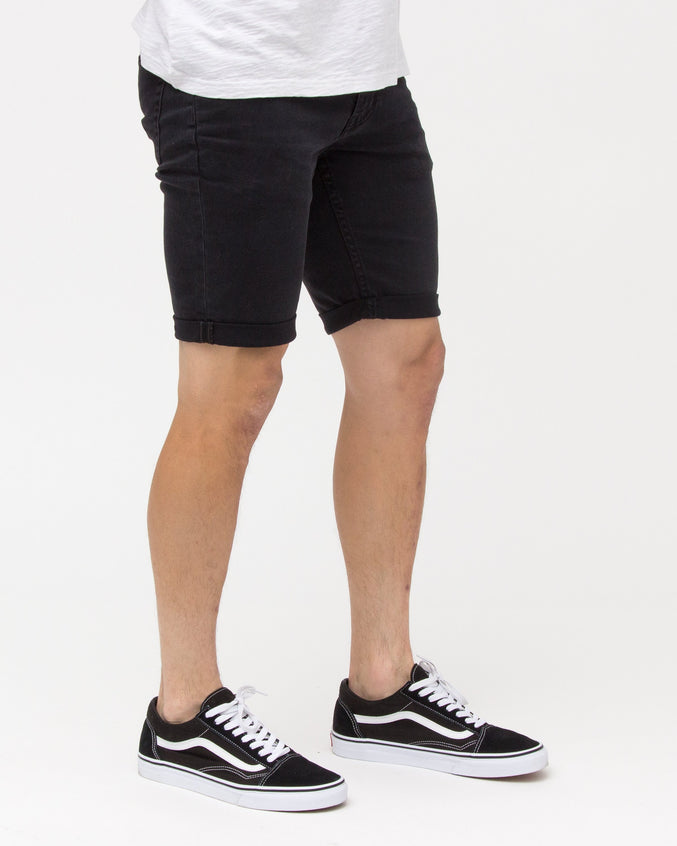 Denim Shorts - Color: Black | Black