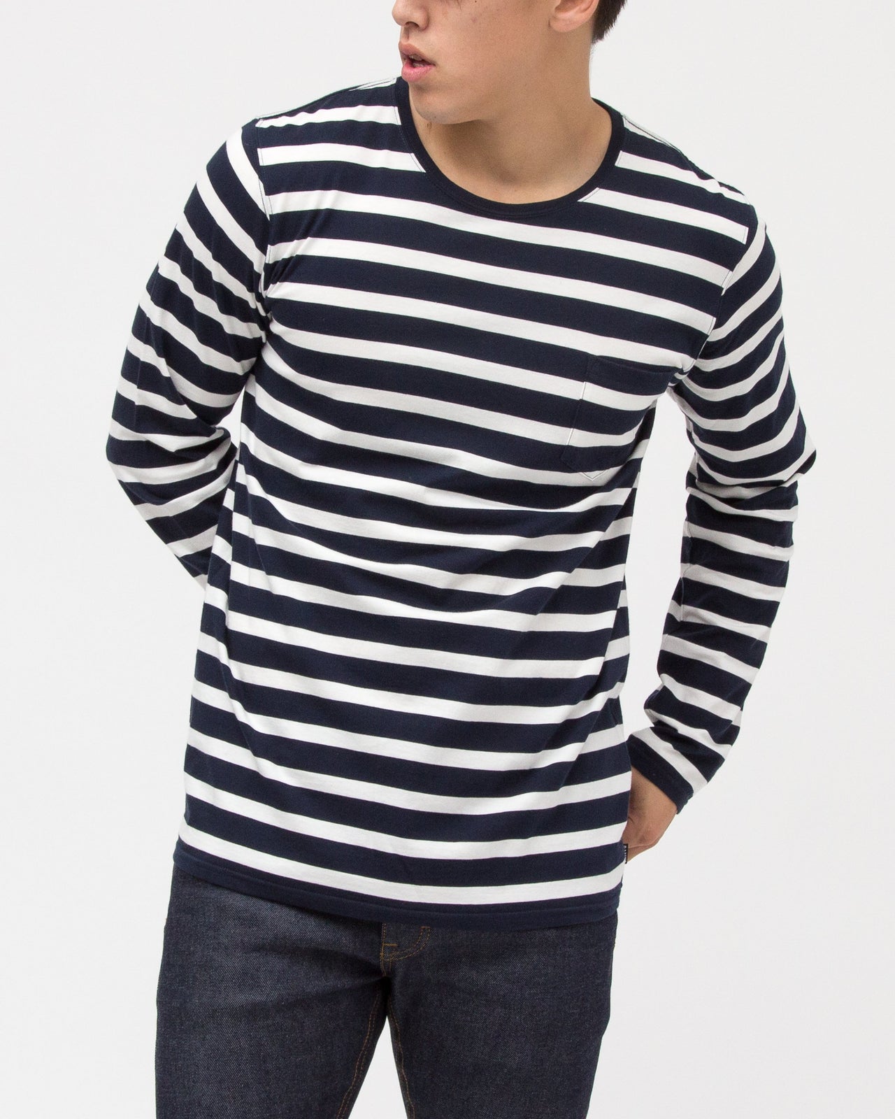 Simples Long Sleeve Tee - Color: Dirty Denim | Blue