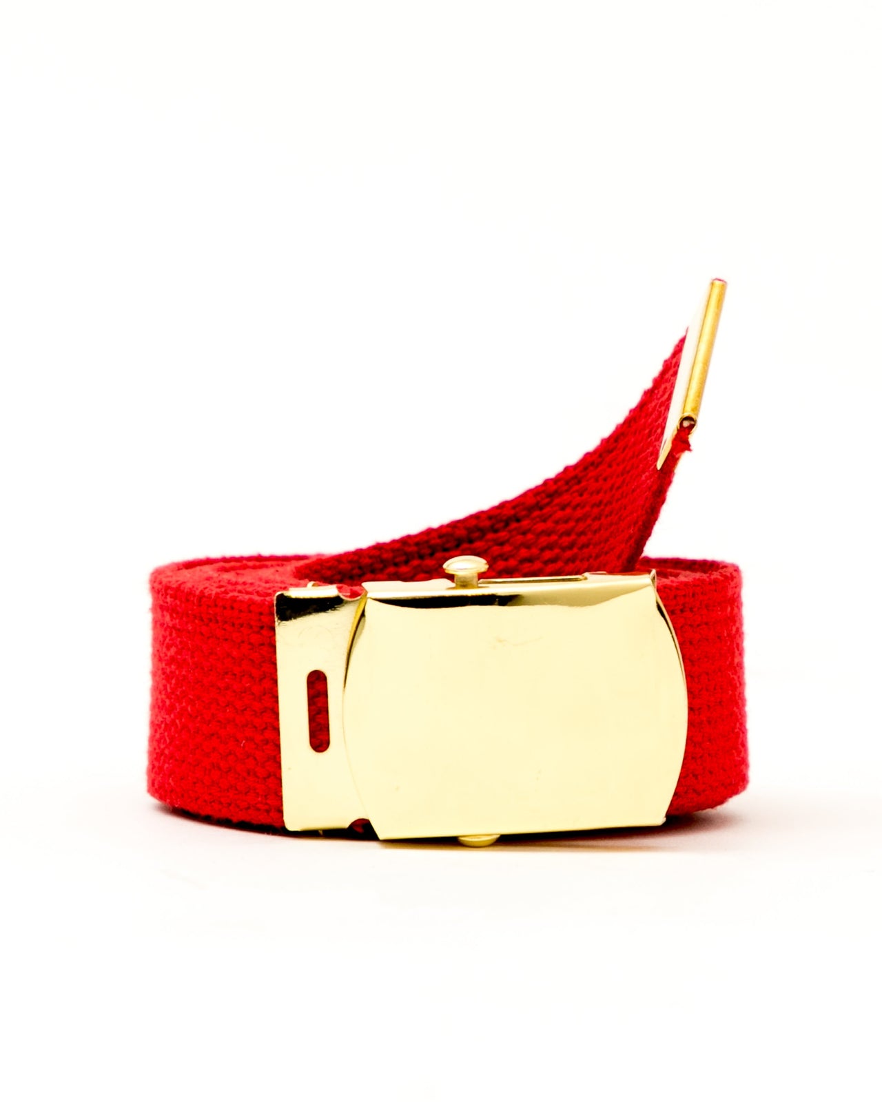 Web Belt - Color: Red/Brass | Red