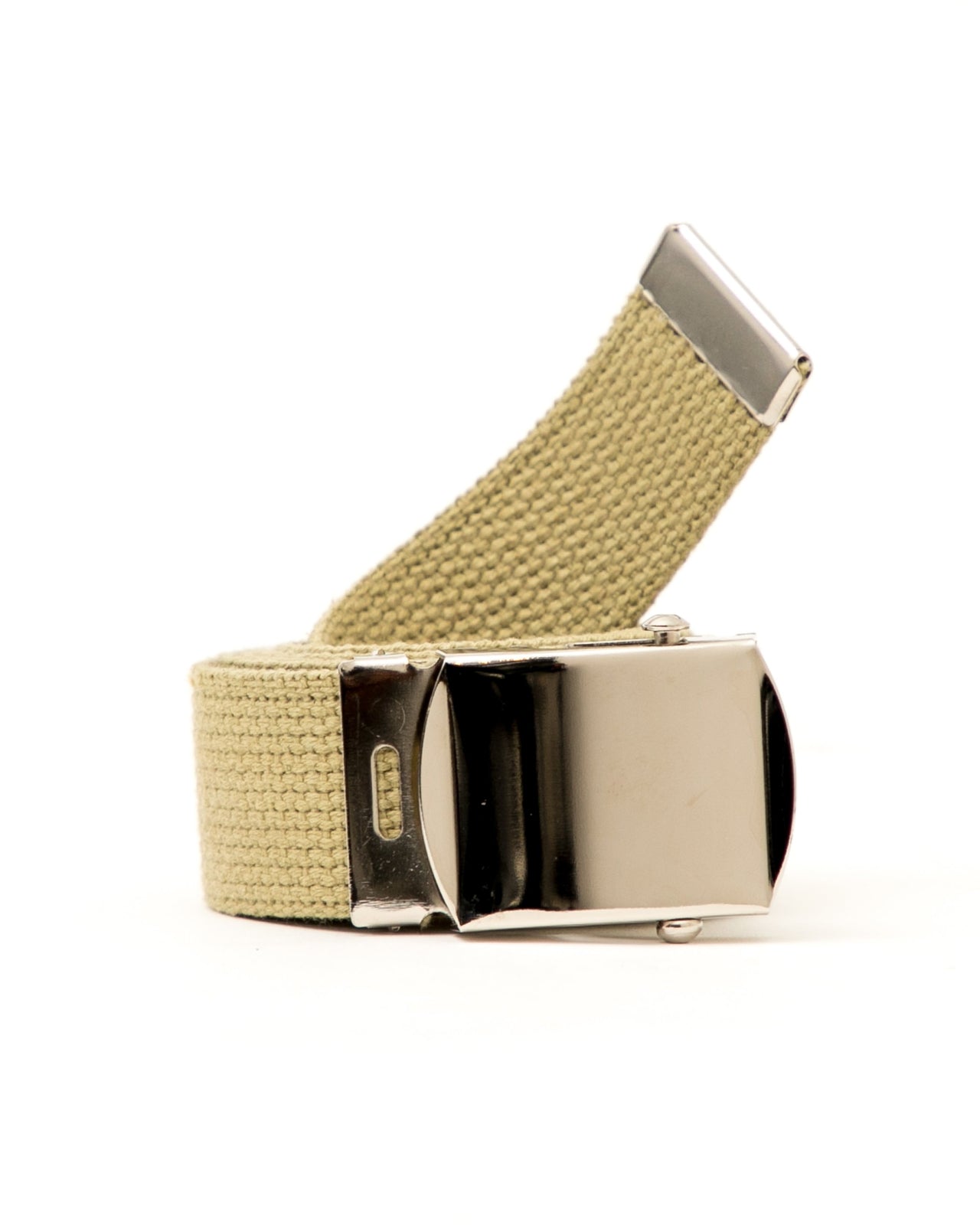 Web Belt - Color: Khaki/Chrome | Beige