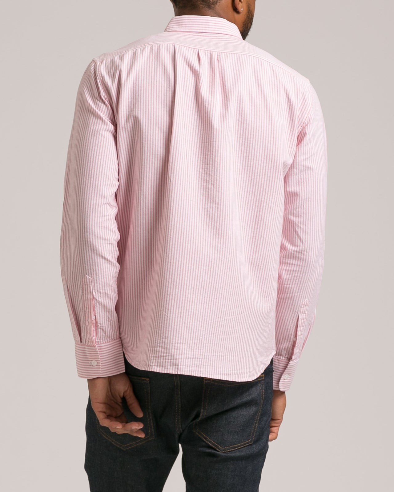 Striped Long Sleeve Button Down Shirt - Color: Red | Red