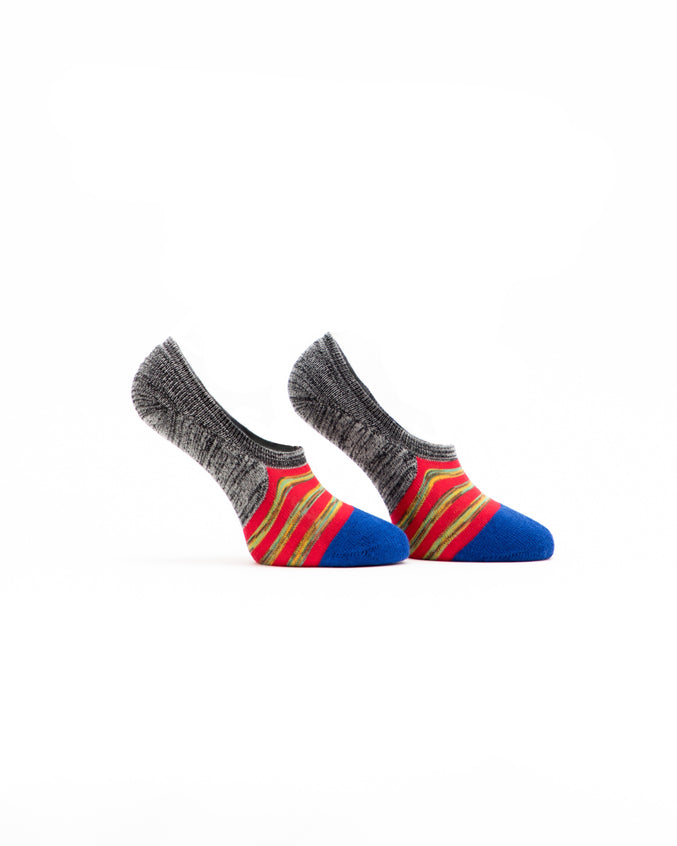 No Show Striped Sock - Color: Multi Red | Multi