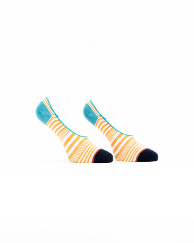 No Show Striped Sock - Color: Yellow Multi | Yellow