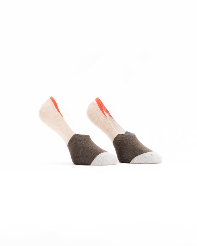 No Show Sock - Color: Cream/Gray | Gray