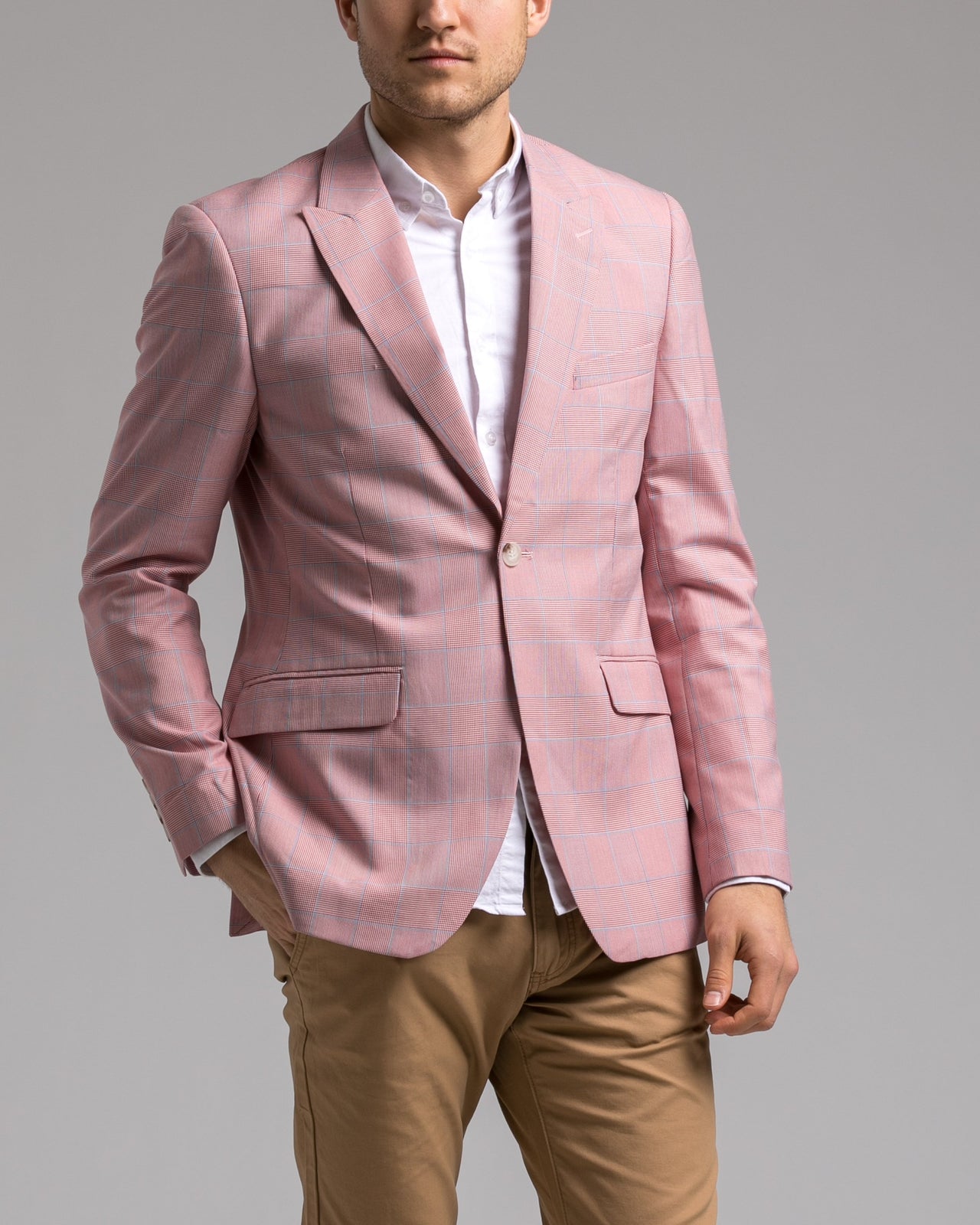 Dorsia Blazer - Color: Pink Plaid | Pink