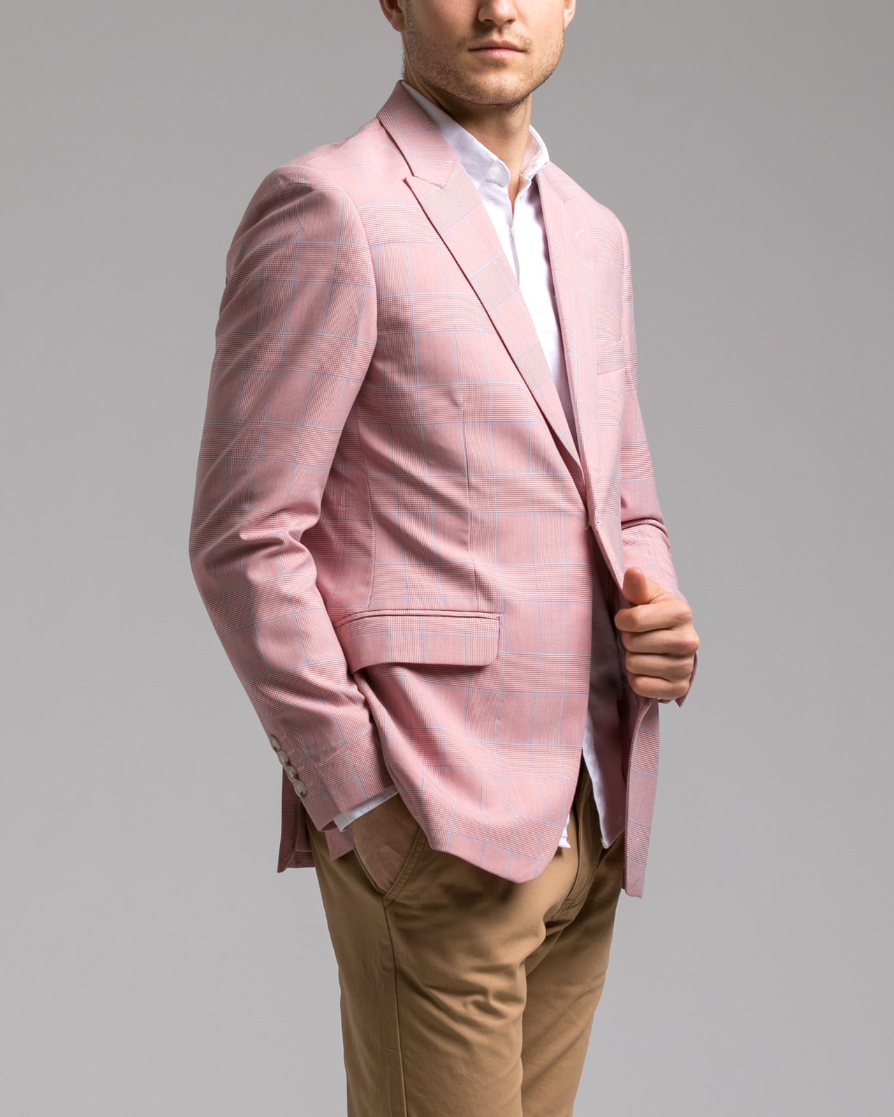 Dorsia Blazer - Color: Pink Plaid | Pink