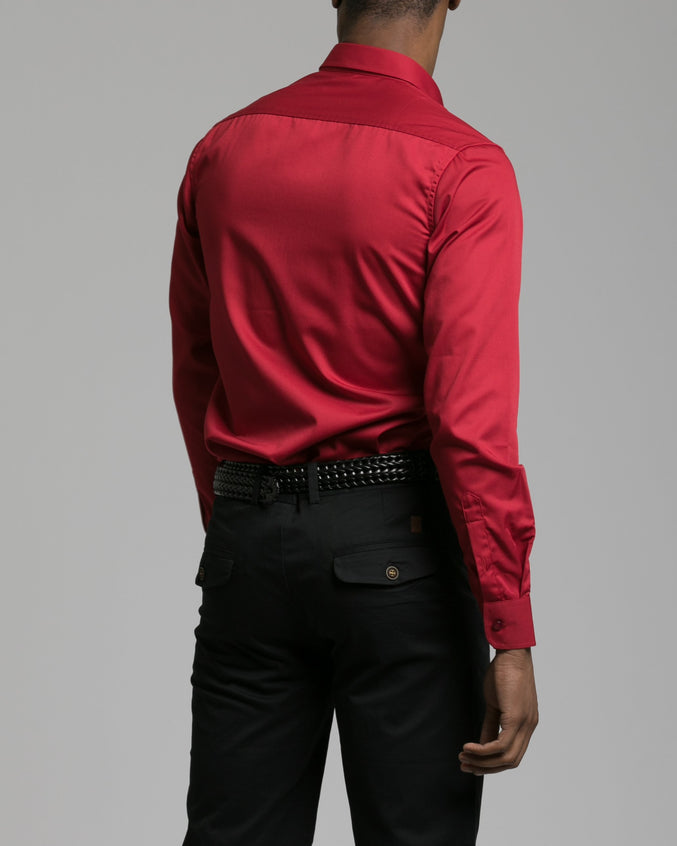 Dorsia Dress Shirt - Color: Burgundy | Red