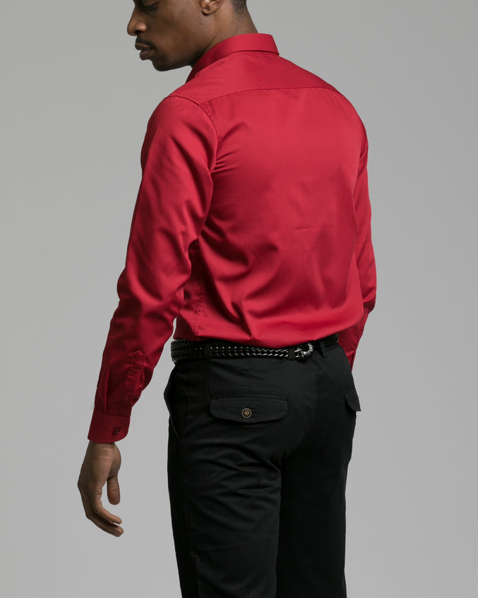 Dorsia Dress Shirt - Color: Burgundy | Red