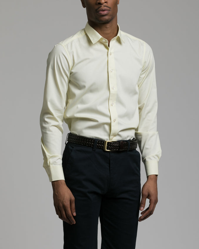 Dorsia Dress Shirt - Color: Pale Yellow | Yellow