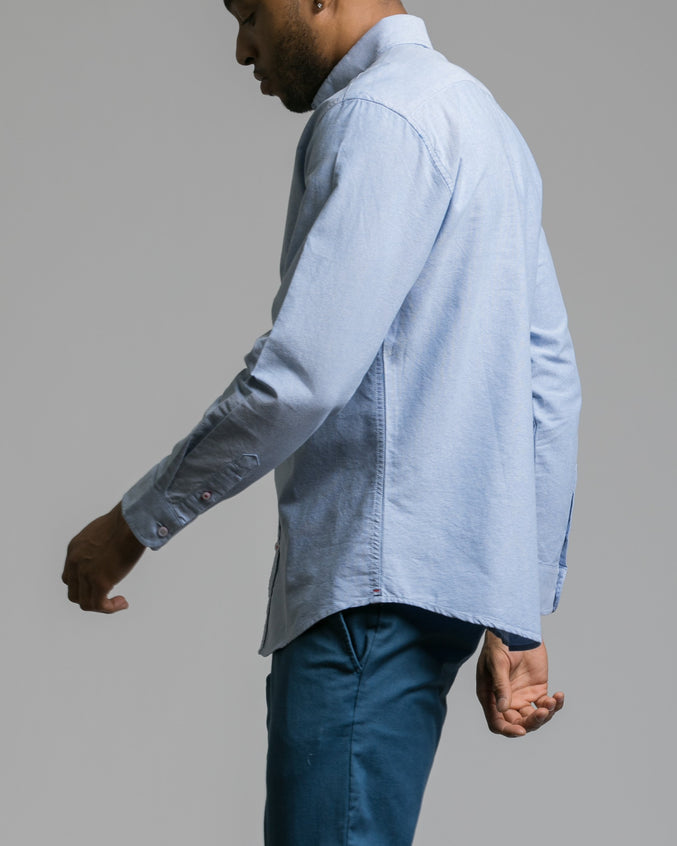 Long Sleeve Button Down Shirt - Color: Blue | Blue