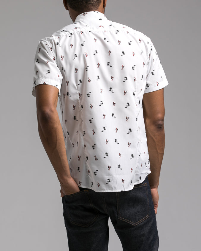 Short Sleeve Luau Shirt - Color: White | White