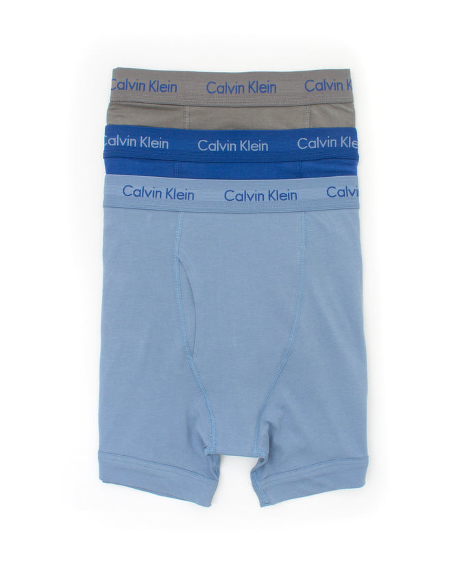 Cotton Stretch 3 Pack Boxer Brief - Color: Imp Blue/Sterling | Blue