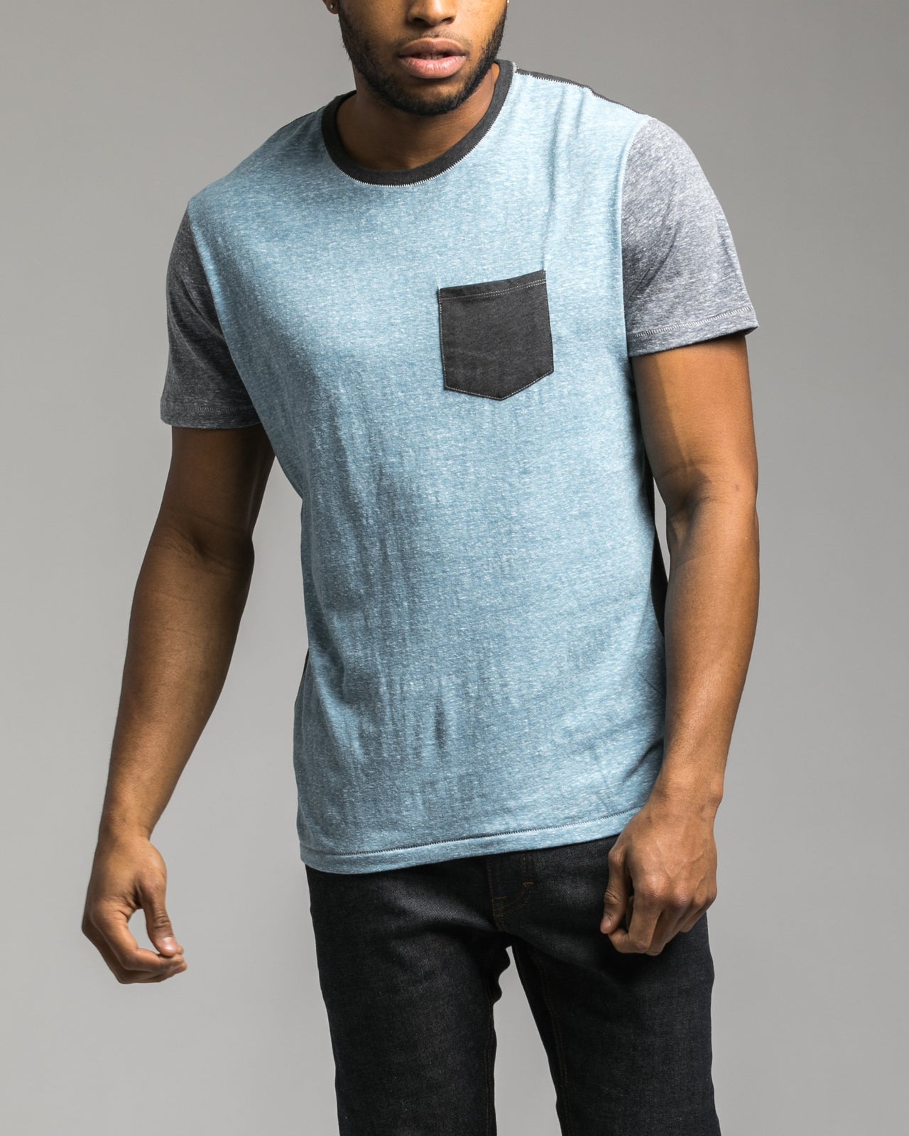 Contrast Pocket Tee - Color: Cyan | Blue