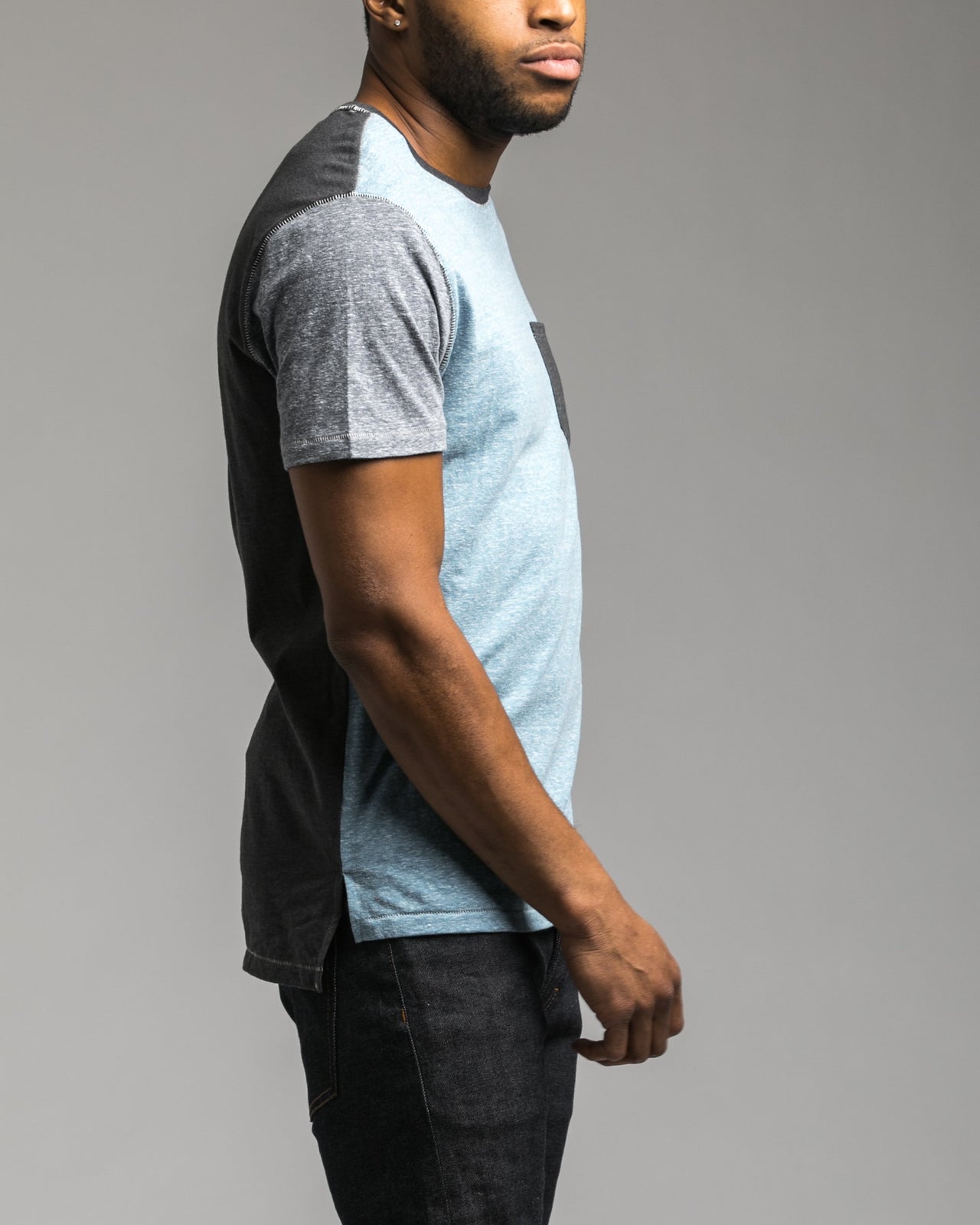 Contrast Pocket Tee - Color: Cyan | Blue