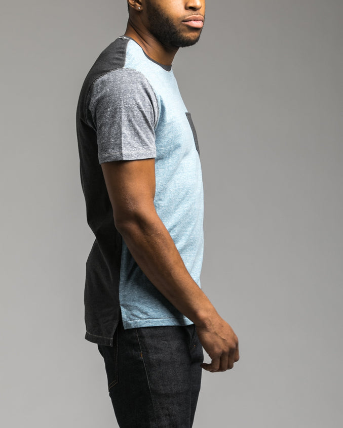 Contrast Pocket Tee - Color: Cyan | Blue