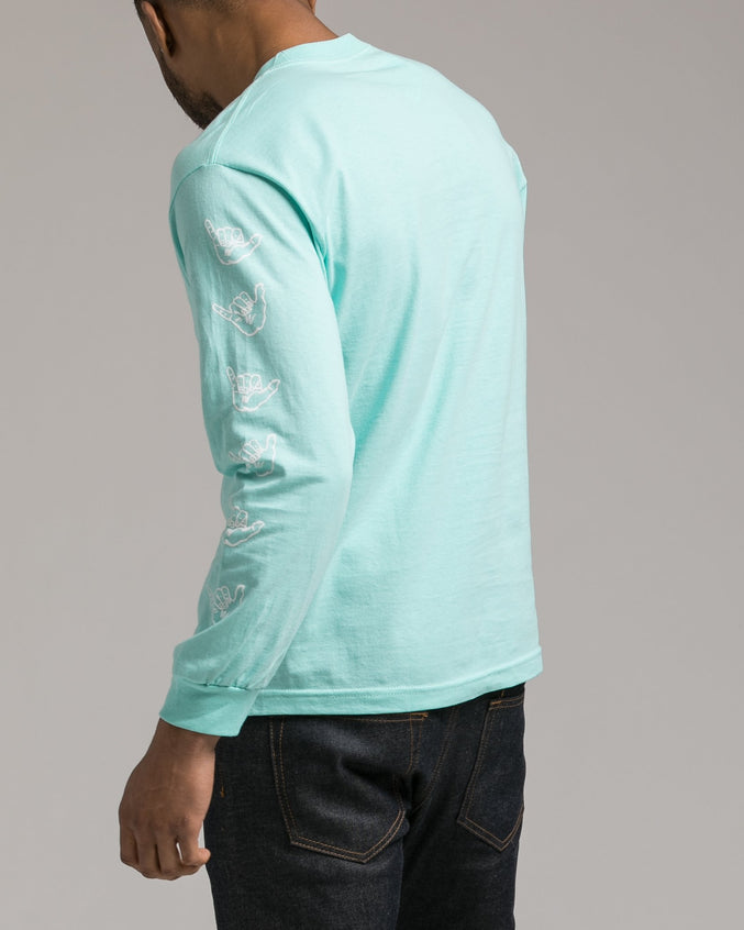 Good Vibes Patch Tee - Color: Celadon | Blue