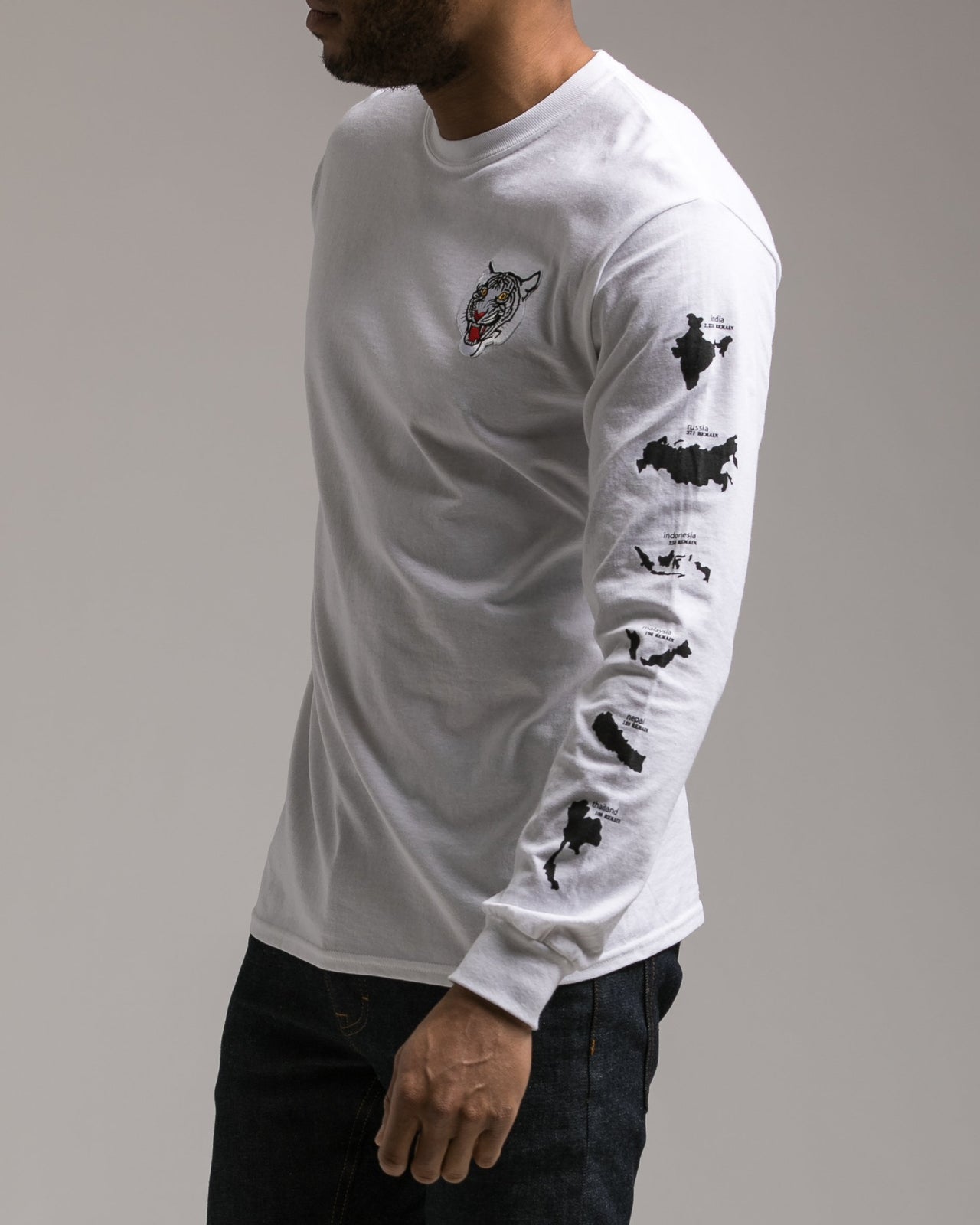 Tiger Patch Tee - Color: White | White