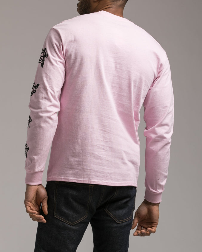Rose Longsleeve Patch Tee - Color: Pink | Pink
