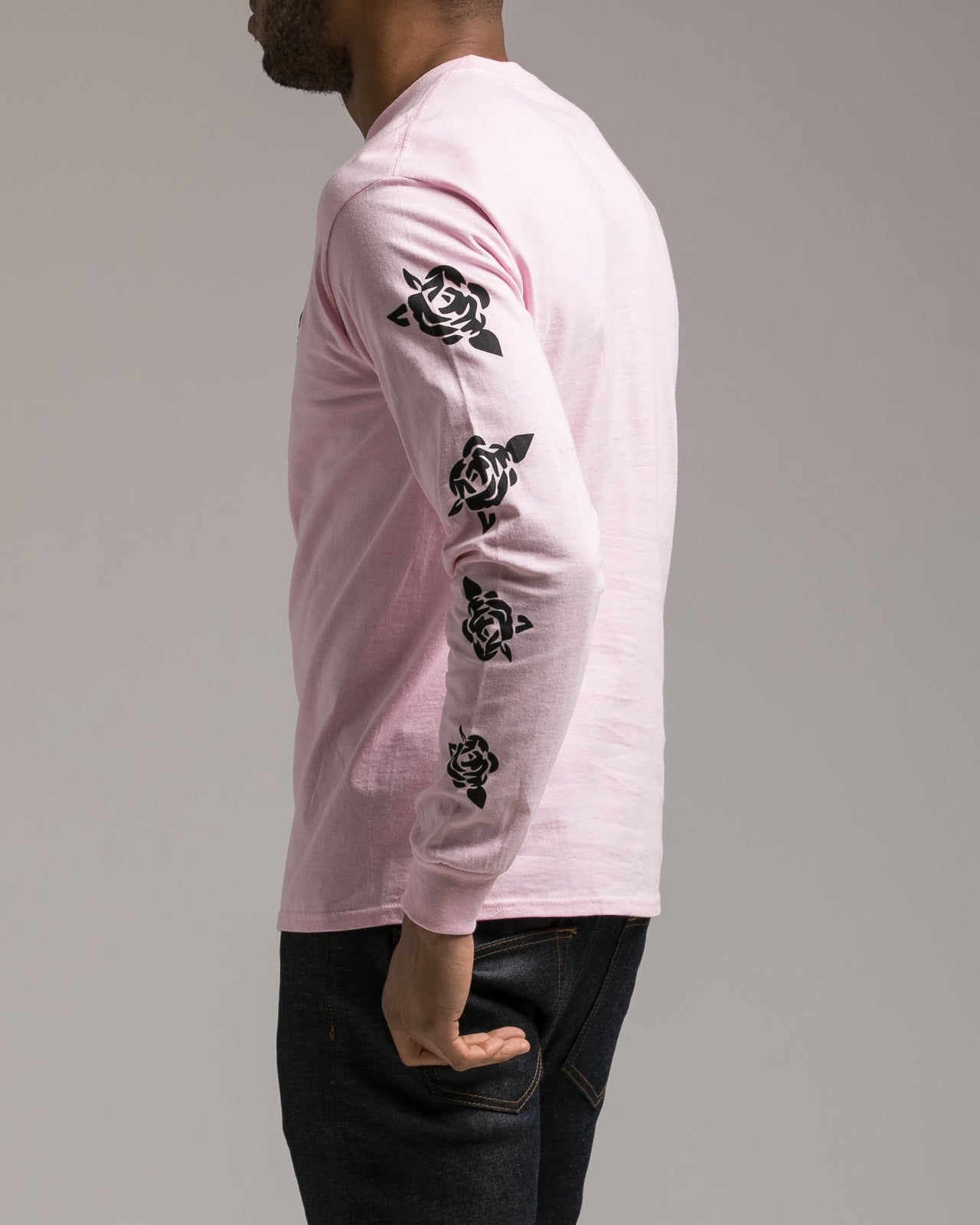 Rose Longsleeve Patch Tee - Color: Pink | Pink