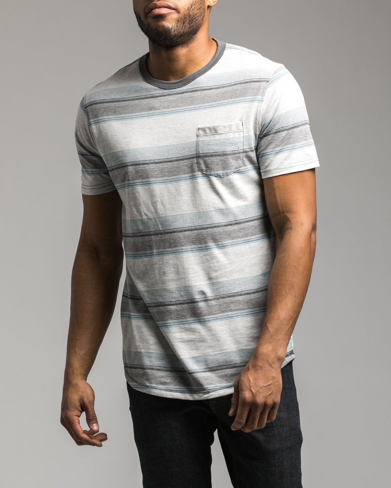 Stripe Tee - Color: Smoked Pearl | Multi
