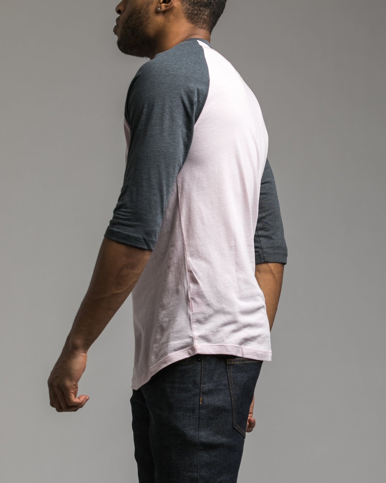 Contrast Henley Tee - Color: Pink | Pink