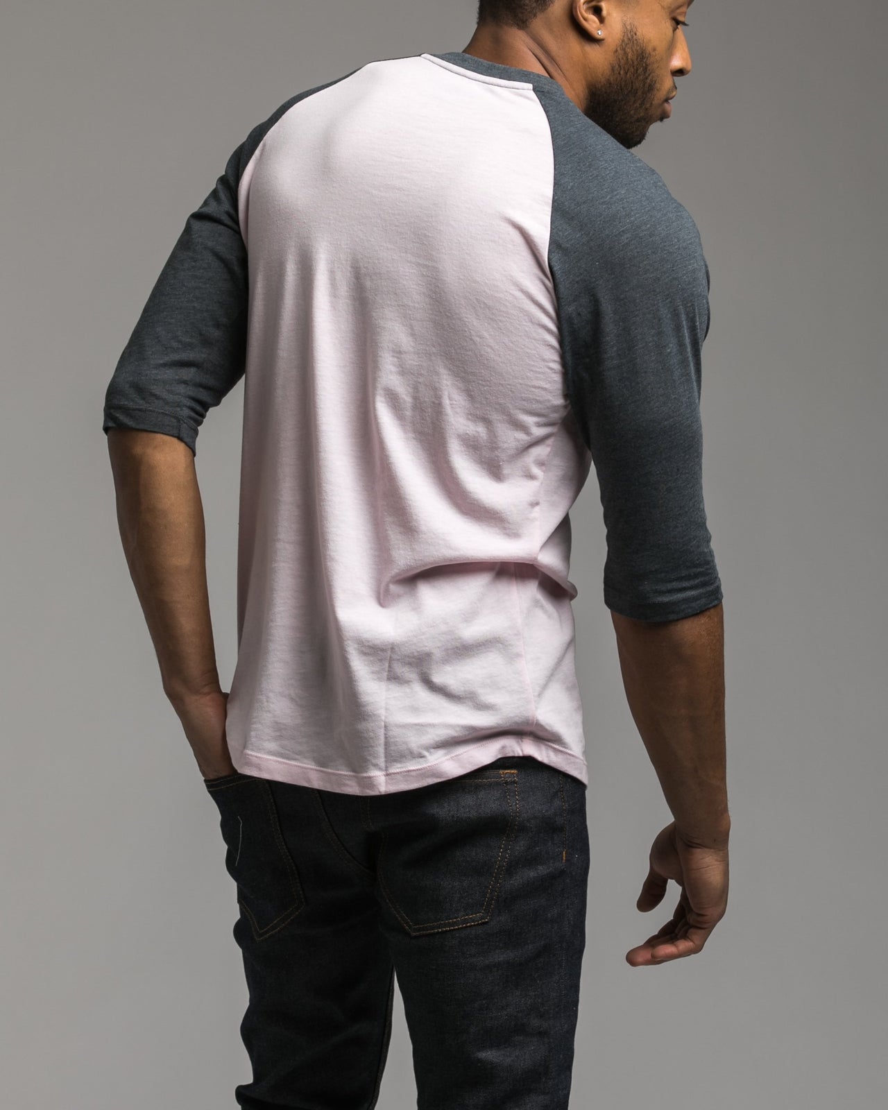 Contrast Henley Tee - Color: Pink | Pink