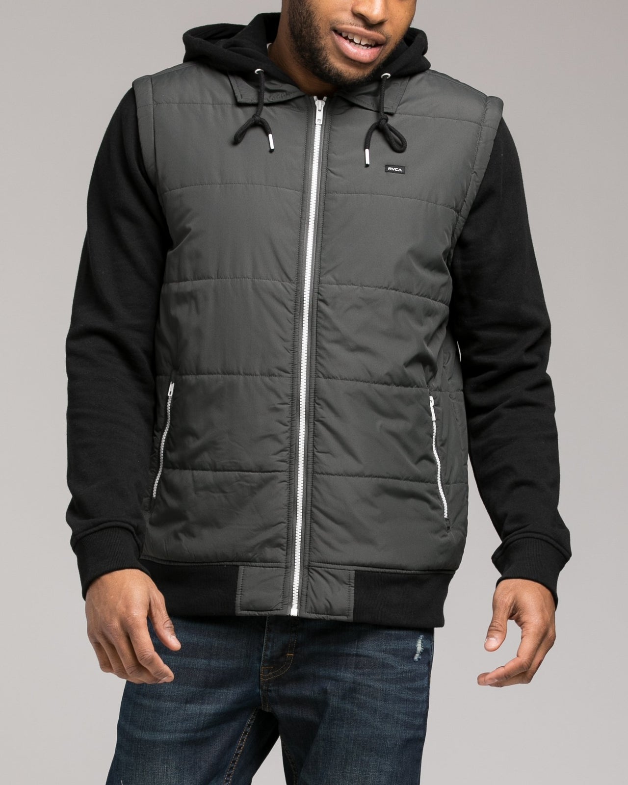 Puffer Zips Hoody - Color: Black/Charcoal | Black