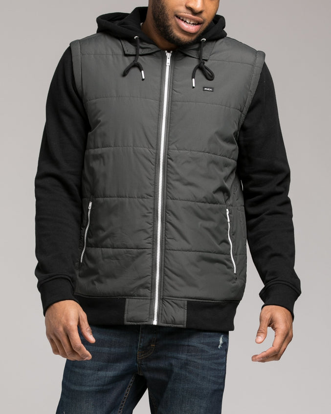 Puffer Zips Hoody - Color: Black/Charcoal | Black