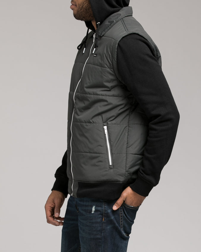 Puffer Zips Hoody - Color: Black/Charcoal | Black