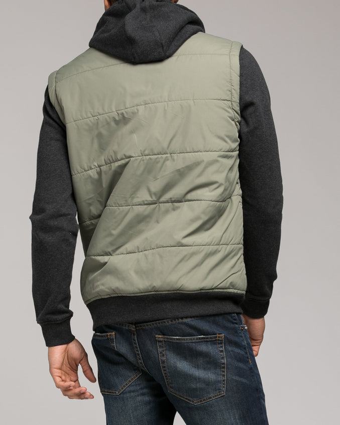 Puffer Zips Hoody - Color: Fatigue | Beige