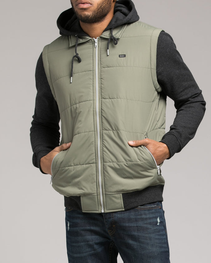 Puffer Zips Hoody - Color: Fatigue | Beige