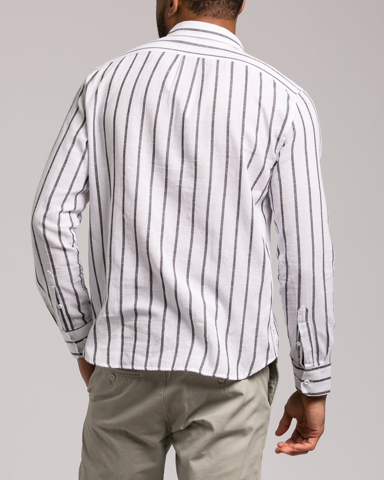 Bank Stripe Shirt - Color: White | White