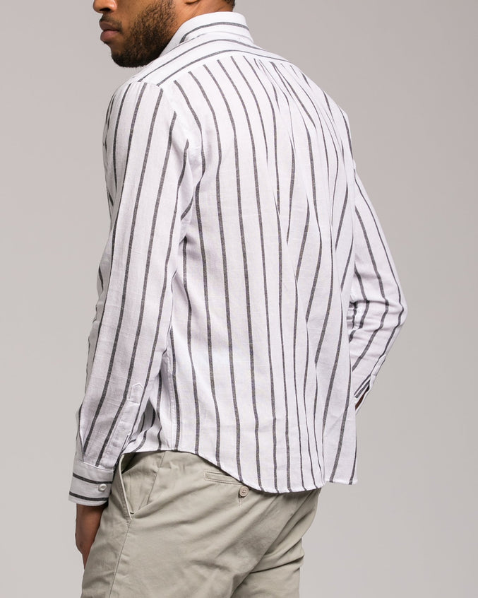 Bank Stripe Shirt - Color: White | White