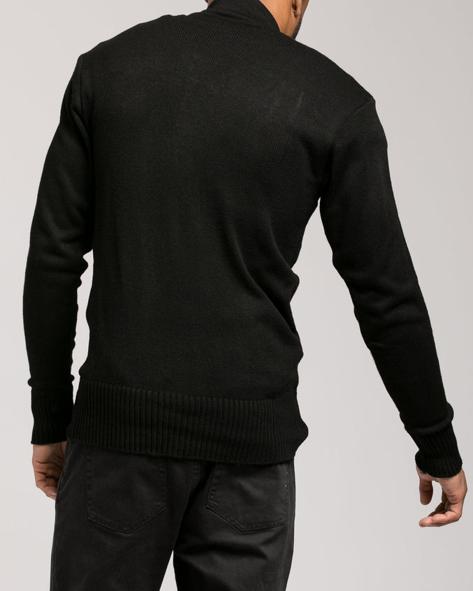 GI 5 Button Sweater - Color: Black | Black