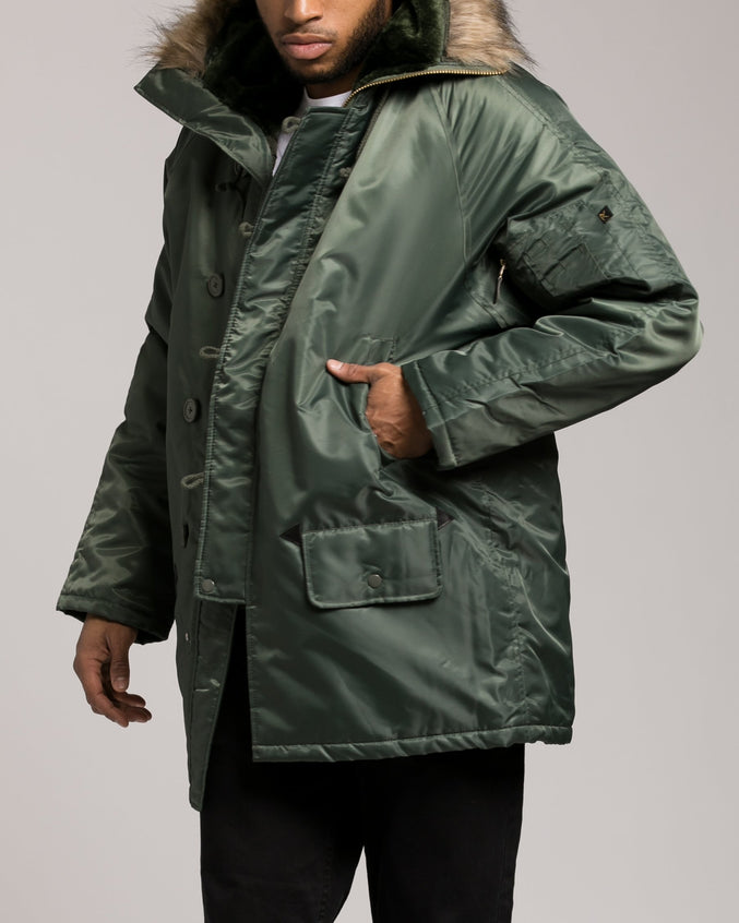N 3B Snorkal Parka - Color: Sage Green | Green