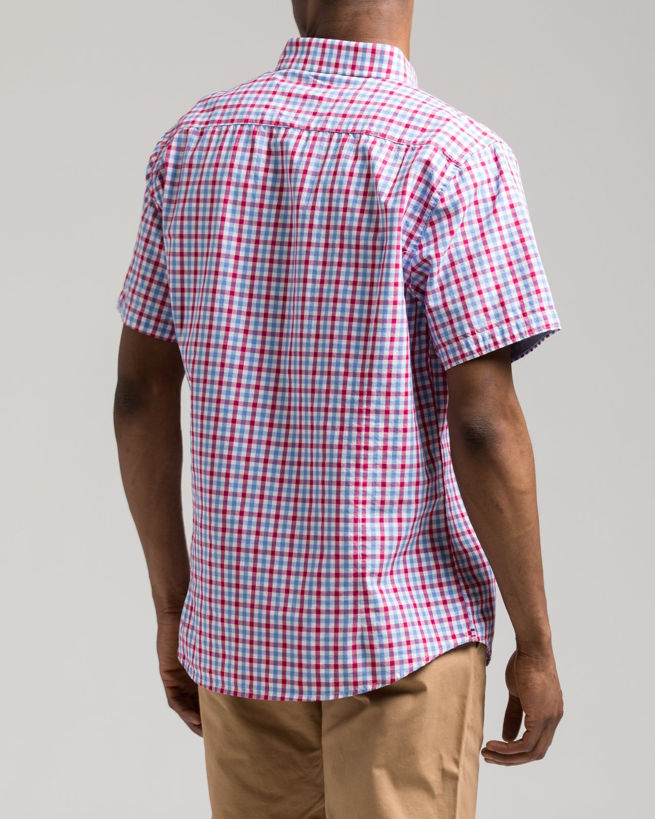 Short Sleeve Plaid Shirt - Color: Red Plaid | Red