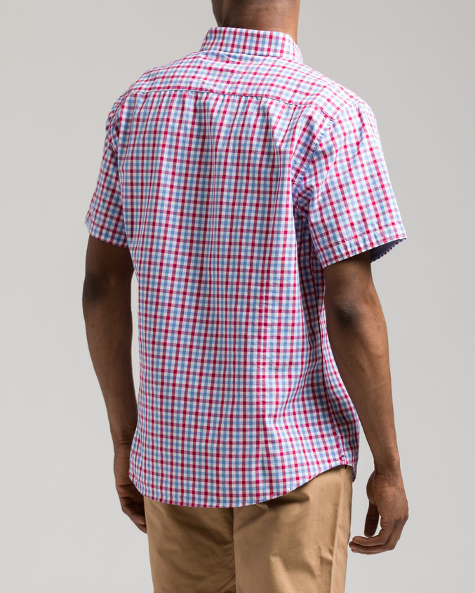 Short Sleeve Plaid Shirt - Color: Red Plaid | Red
