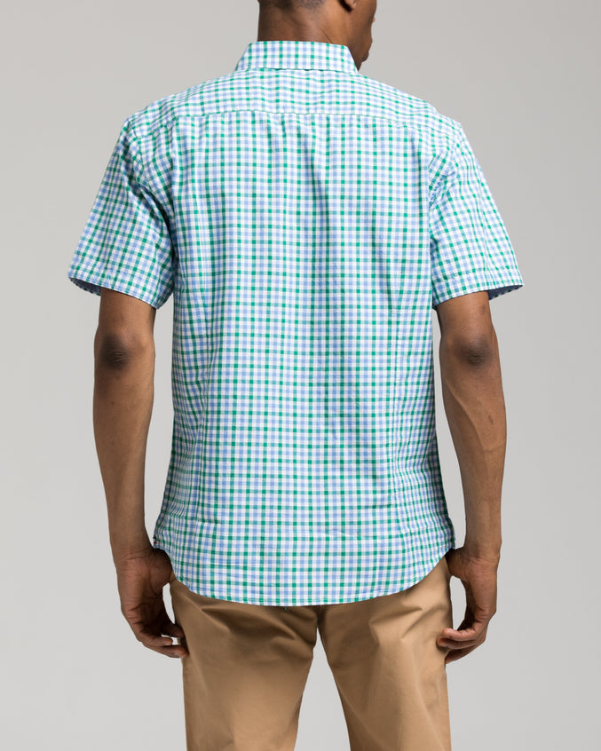 Short Sleeve Plaid Shirt - Color: Green Plaid | Green