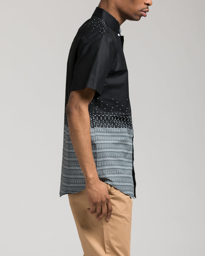Short Sleeve Repeat Shirt - Color: Black Gray | Black