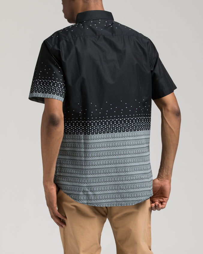 Short Sleeve Repeat Shirt - Color: Black Gray | Black