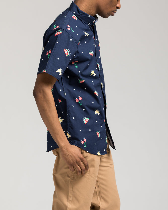 Short Sleeve Fruits Shirt - Color: Navy | Blue